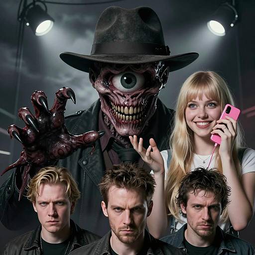 Surreal Horror Collage with Monstrous Elements