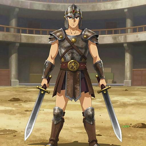 Battle-Hardened Gladiator in Coliseum