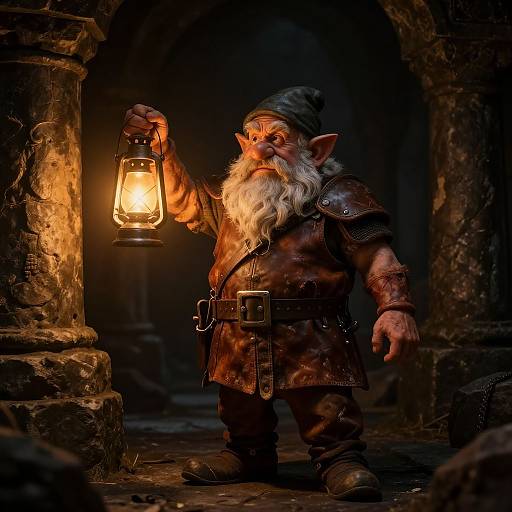 Old Dwarf Adventurer in Treasure Dungeon