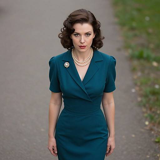 1940s Vintage Woman Portrait Overhead