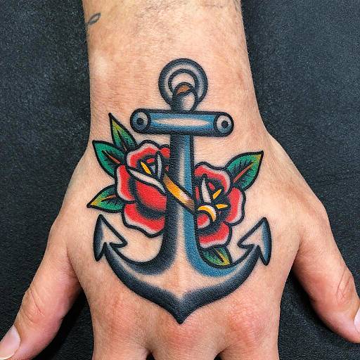 Sailor Jerry Style Anchor Tattoo
