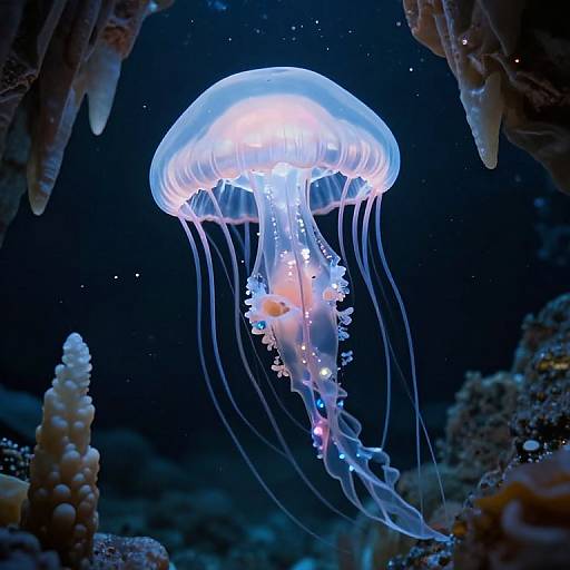 Giant Jellyfish with Crystalline Brains