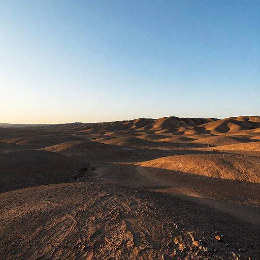 Golden Hour Desert with Rocky Hills