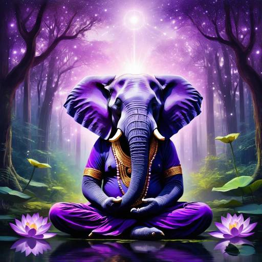 Majestic Guru Elephant in Serene Forest