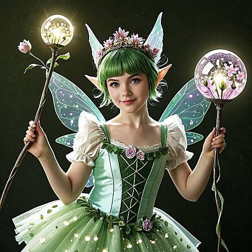 Radiant Pixie Fiora in Pastel Art