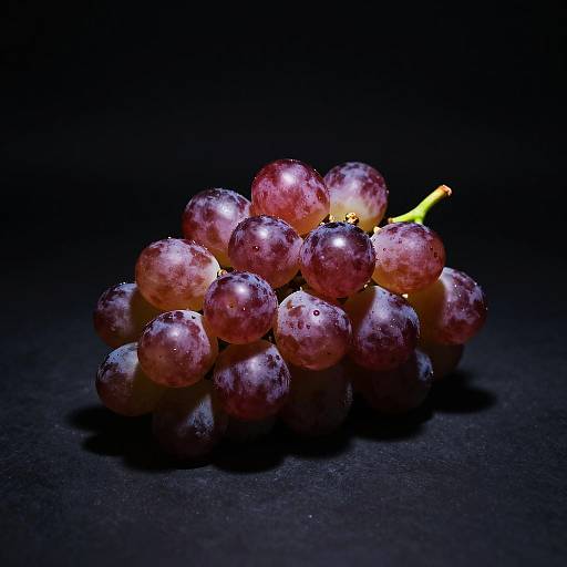 Photorealistic Glowing Red Grapes Still Life