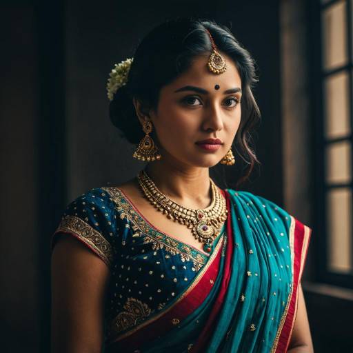 Traditional Bengali Woman in Elegant Saree