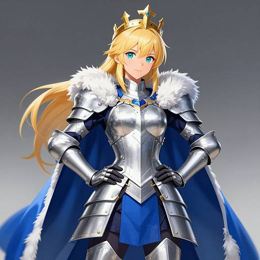 Blonde Anime Warrior in Ornate Armor