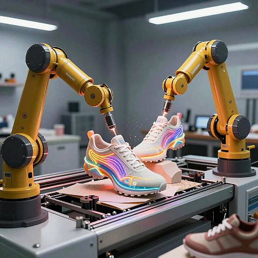 Futuristic Shoe Assembly Machine