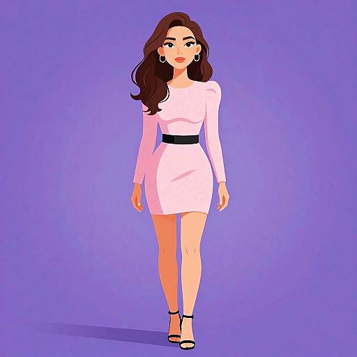 Stylish Woman in Pink Mini Dress