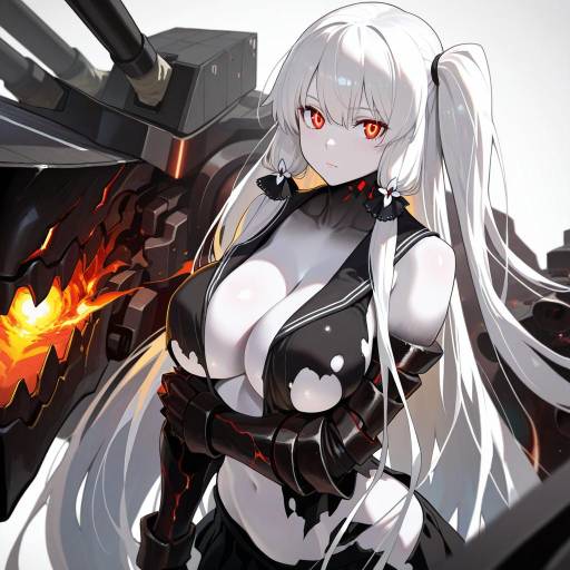 Illustration of Aircraft carrier princess, kantai collection in the style of Waterkuma