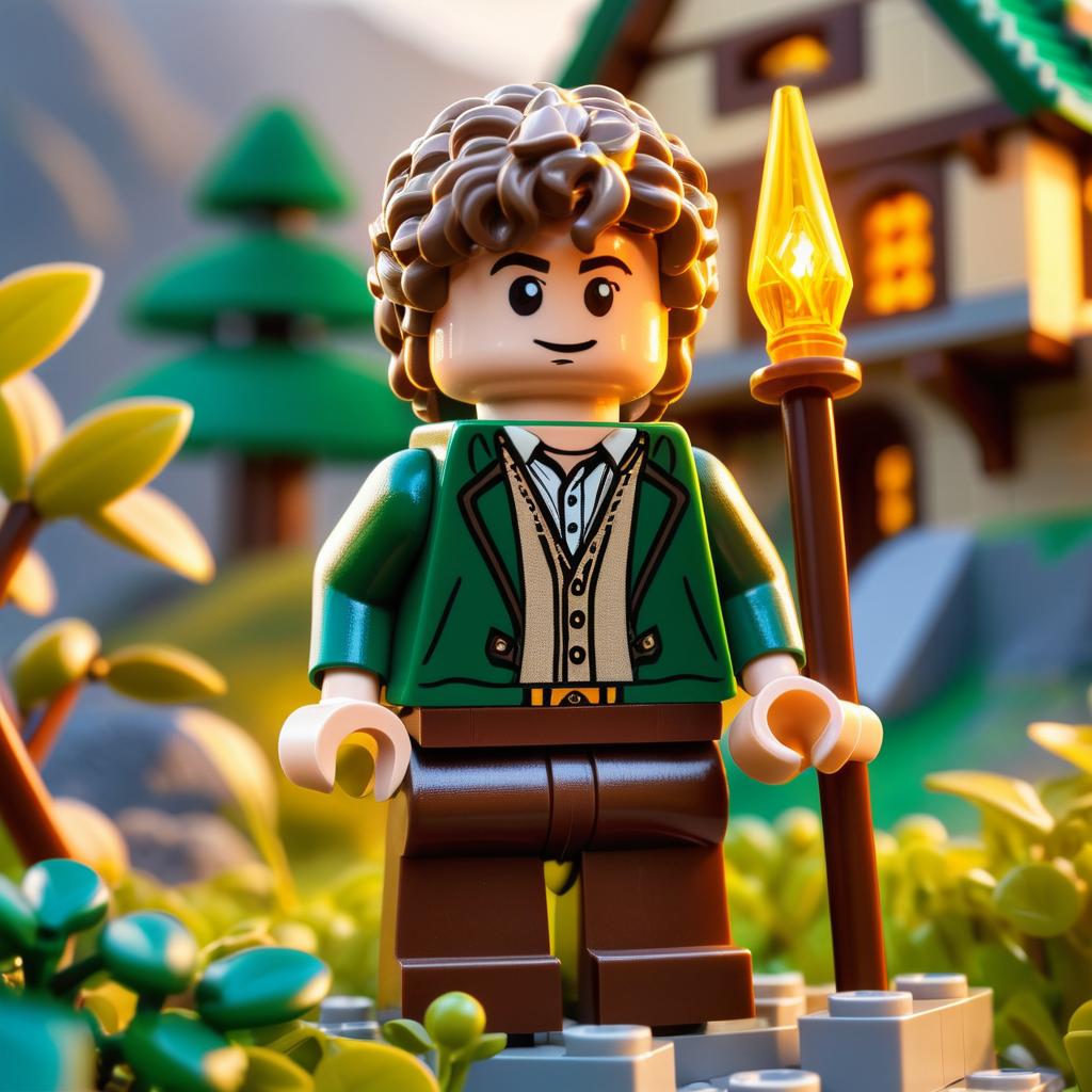 Frodo Baggins Lego Figurine Close-Up