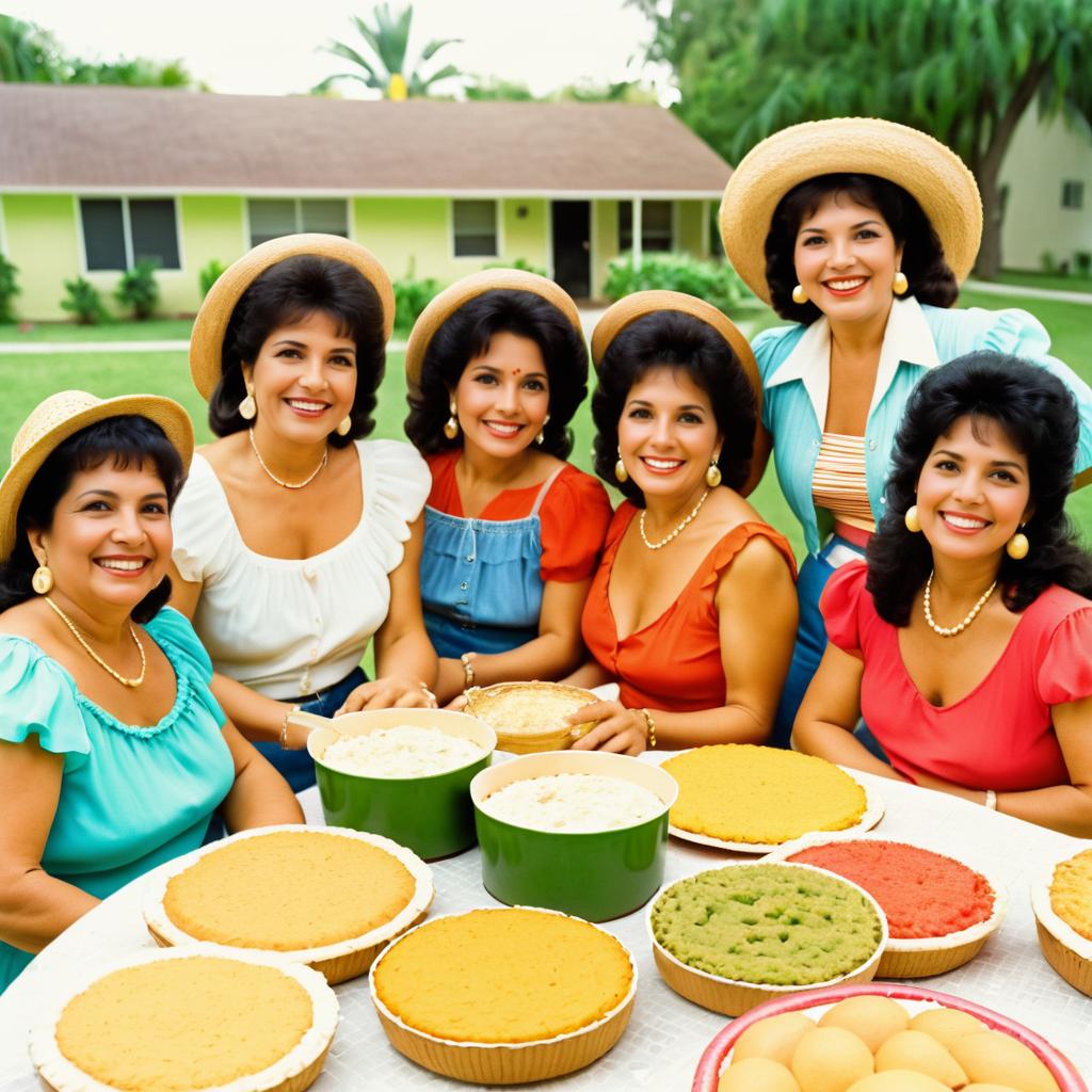 Joyful 1980s Hispanic Women at Party