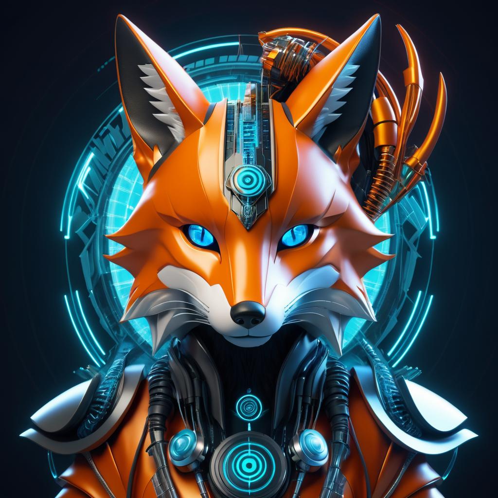 Cybernetic Fox Deity Concept Design