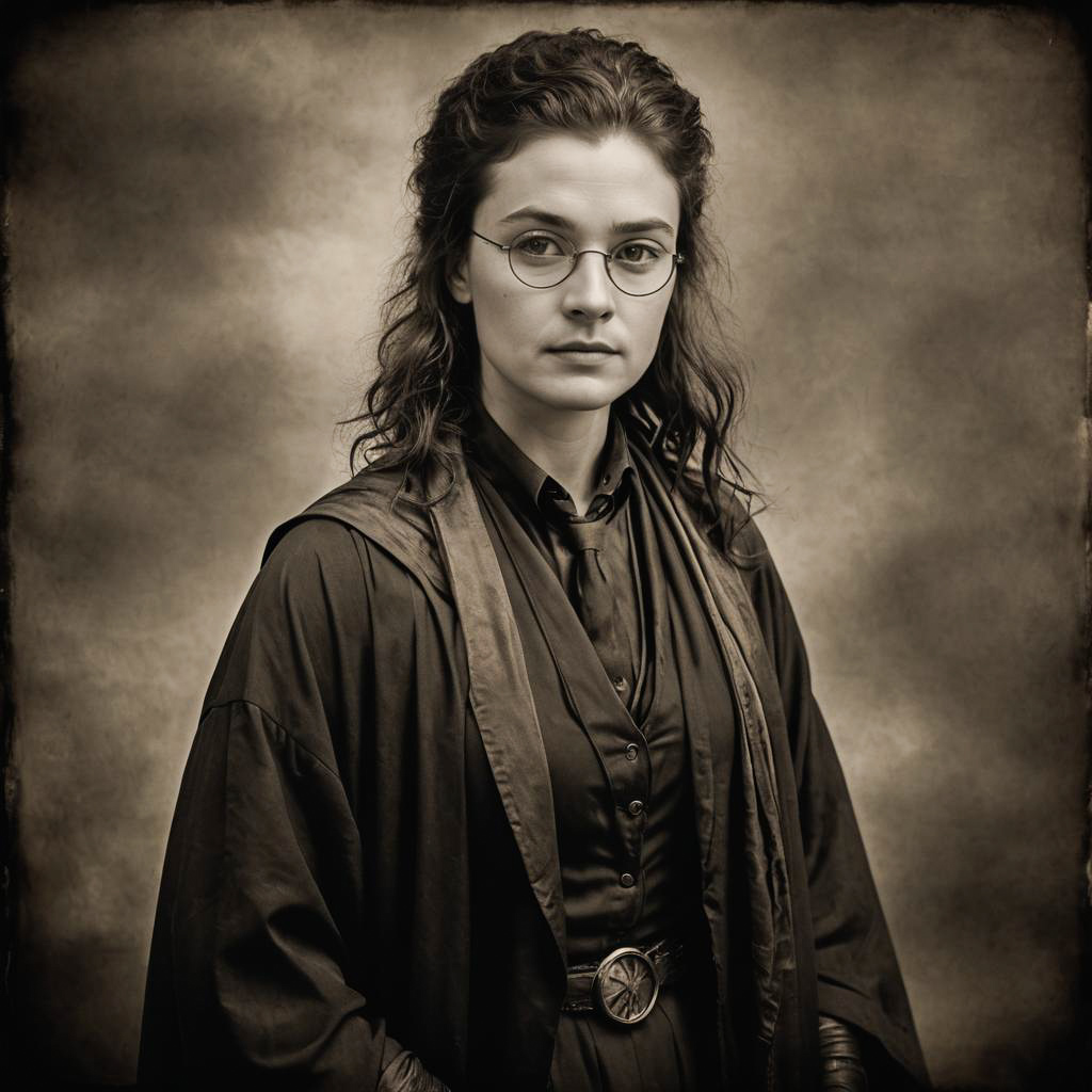 Rugged Woman in Harry Potter Attire