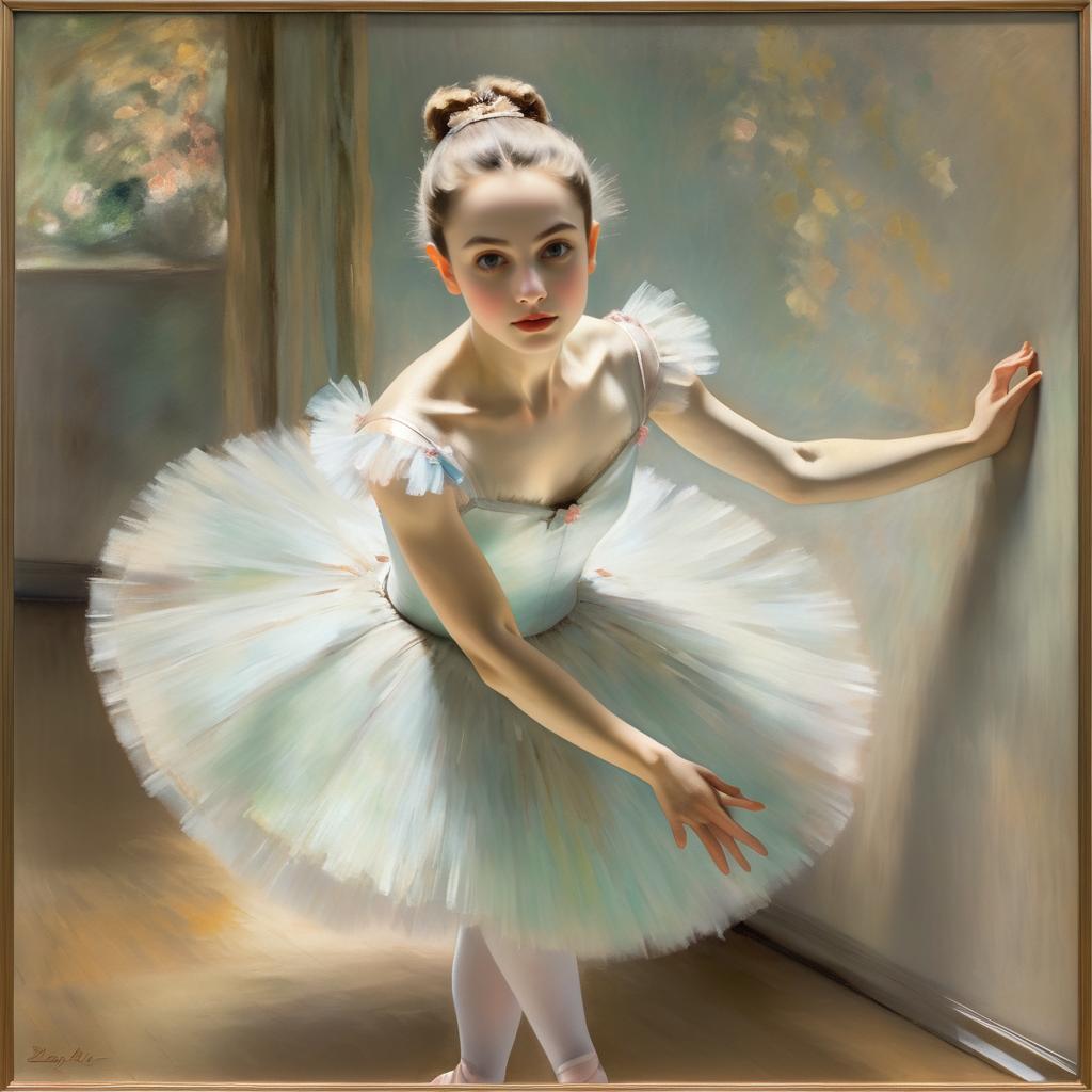 Elegant Ballerina Portrait in Vintage Style