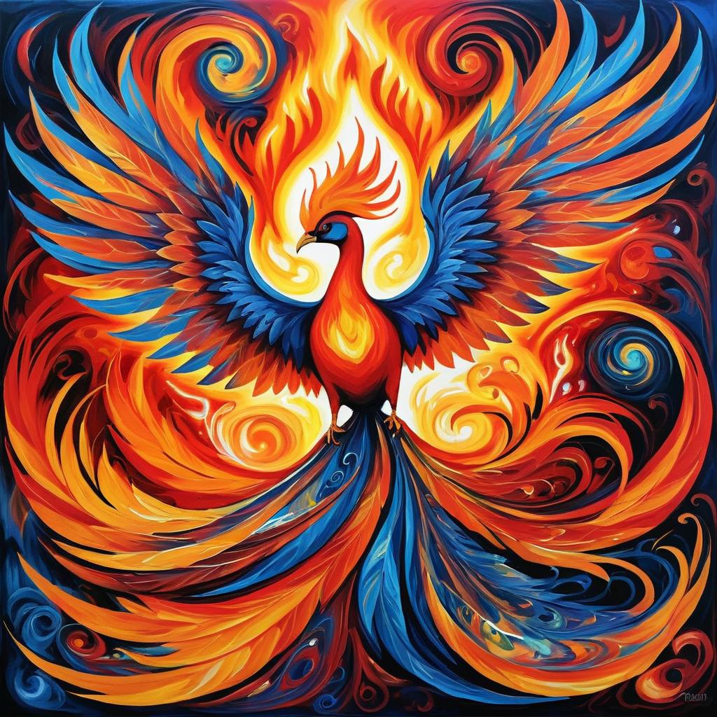 Surreal Phoenix Painting Inspired by Masters