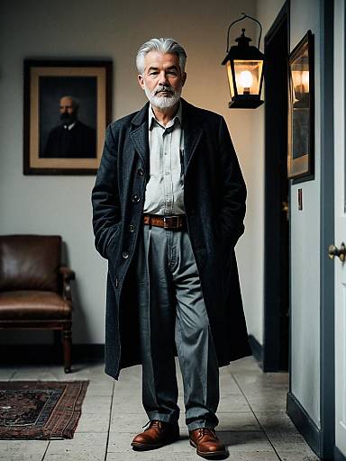 Bearded Elder in Work-Appropriate Outfit