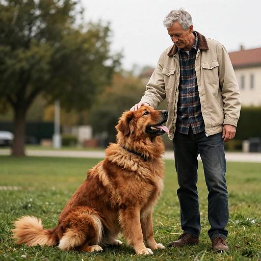 Man and Dog on a Cloudy Day