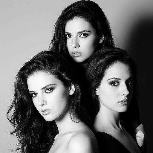 Dramatic Black and White Brunette Portraits