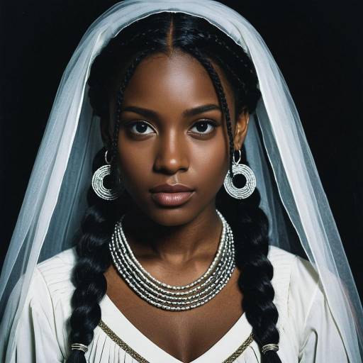 Dark Skinned Woman in Labyrinth Costume with Veil