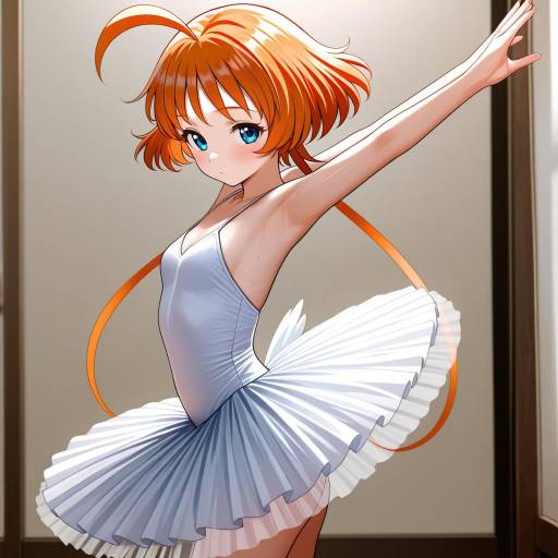 Illustration of Ahiru (princess tutu), princess tutu in the style of Turisasu