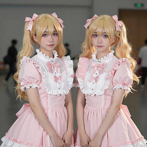 Matching Portrait of Twin Cosplay Beauties