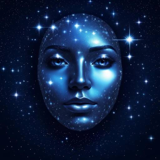 Surreal Face of Sparkling Stars