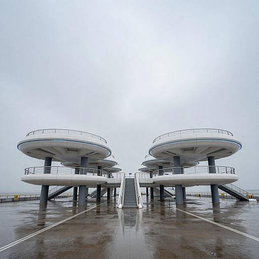 Neo-Futuristic Estuarine Tidal Transit Hub