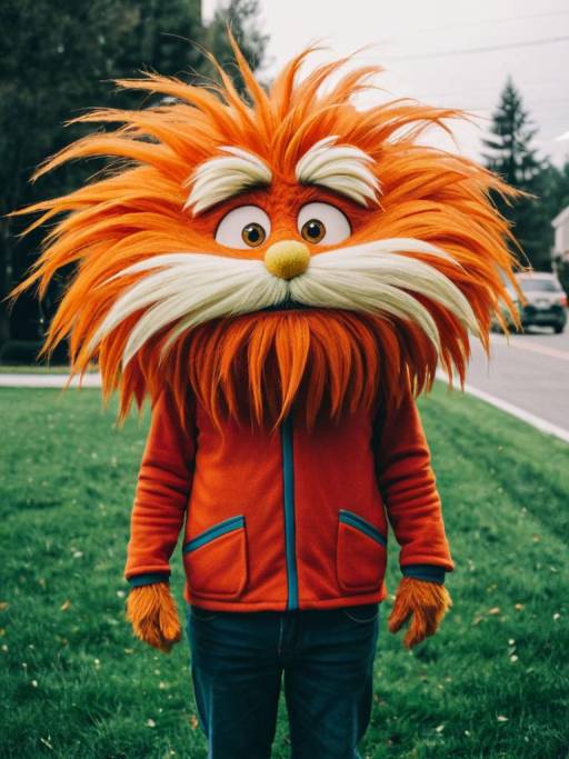 Man in Lorax Costume Outdoors