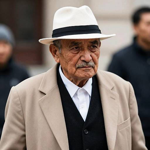 Elderly Man in Stylish Outdoor Attire