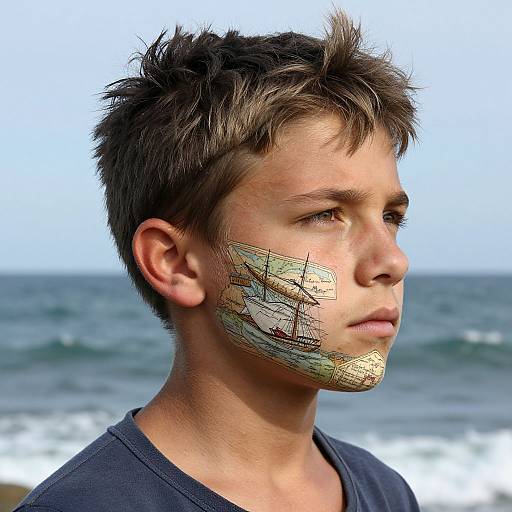 Hyper-Realistic Portrait of Nautical Boy