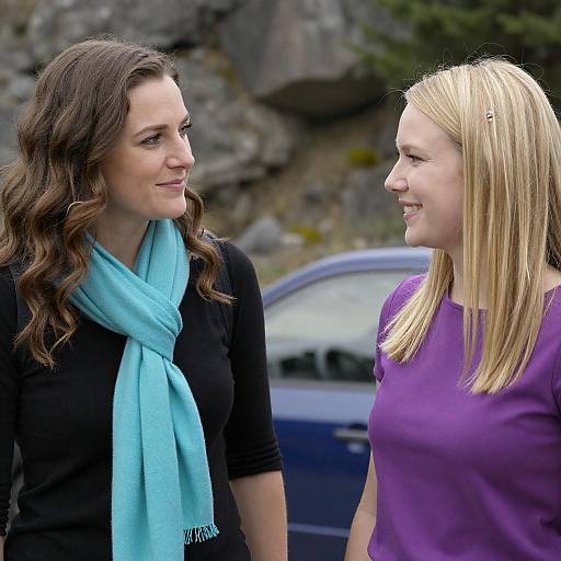 Two Women Smiling Outdoors Together