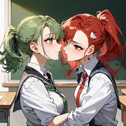 Minimalist Classroom Couple Portrait