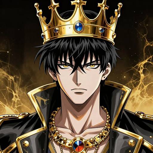 Cyberpunk King in Hirohiko Araki Style