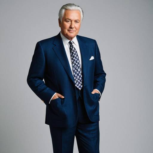 Older Man in Dark Blue Suit with Patterned Tie