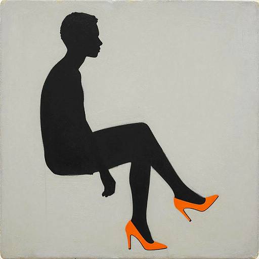 Minimalist Silhouette Man with Bold Heels