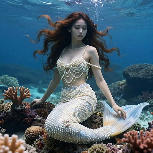 Elegant Mythical Mermaid Portrait