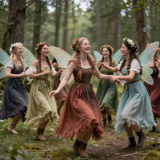 Midsommar Faeries Dancing in Detail