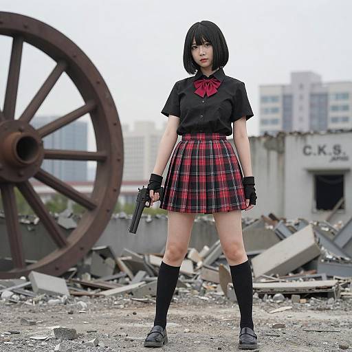 Urban Warrior: Stylish Asian Femme Fatale