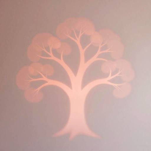 Coral Pink Abstract Tree Light