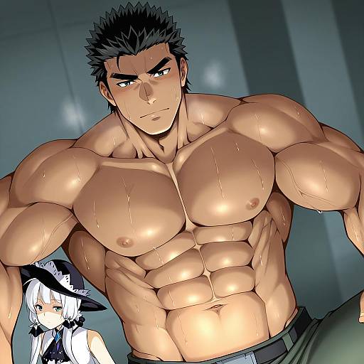 Illustration of Akihiro altland, gundam in the style of Taira yuuki