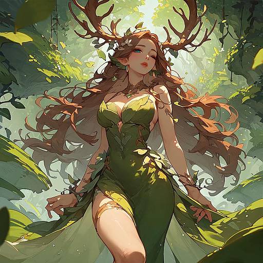 Fantasy Dryad Girl in Nature