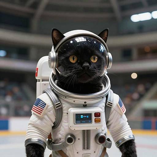 Telepathic Black Cat in Space Suit