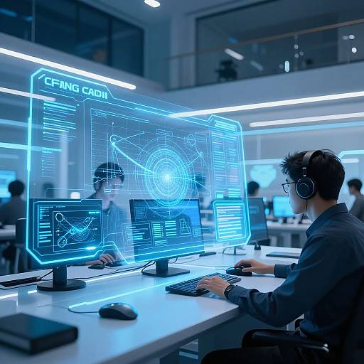Futuristic AI CAD Design Studio