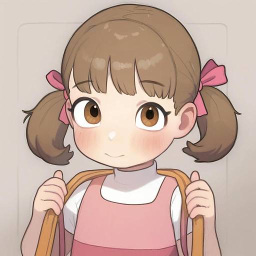 Illustration of Doujima nanako, persona in the style of Opossumachine