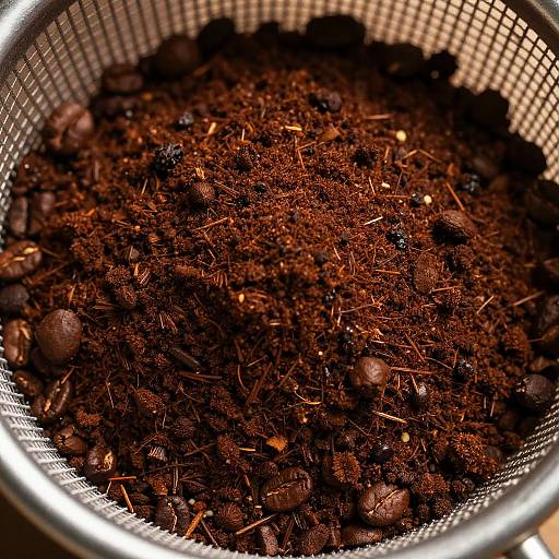 Close-Up of Rich Coffee Grounds Texture