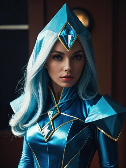 Realistic Woman in Blue Diamond Cosplay