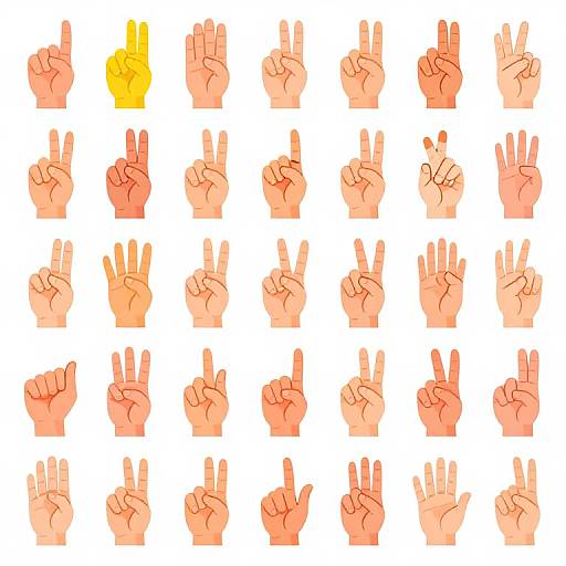 Colorful Sign Language Hands Clip Art