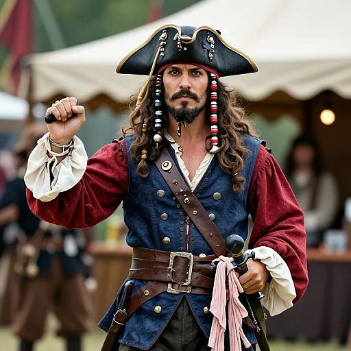 Renaissance Faire Pirate in Colorful Attire